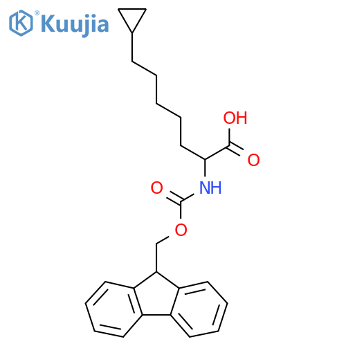 7-cyclopropyl-2-({(9H-fluoren-9-yl)methoxycarbonyl}amino)heptanoic acid structure