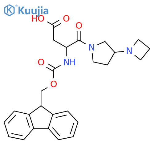 4-3-(azetidin-1-yl)pyrrolidin-1-yl-3-({(9H-fluoren-9-yl)methoxycarbonyl}amino)-4-oxobutanoic acid structure