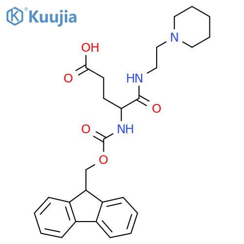4-({(9H-fluoren-9-yl)methoxycarbonyl}amino)-4-{2-(piperidin-1-yl)ethylcarbamoyl}butanoic acid structure