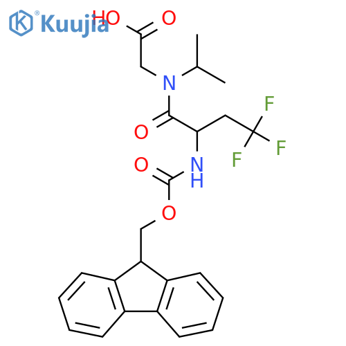 2-2-({(9H-fluoren-9-yl)methoxycarbonyl}amino)-4,4,4-trifluoro-N-(propan-2-yl)butanamidoacetic acid structure