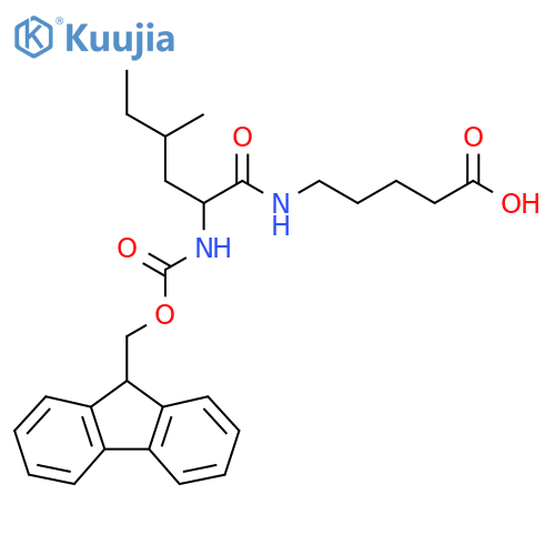 5-2-({(9H-fluoren-9-yl)methoxycarbonyl}amino)-4-methylhexanamidopentanoic acid structure