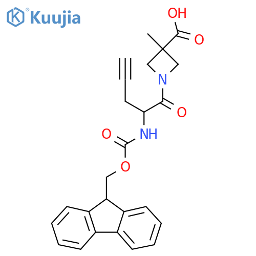 1-2-({(9H-fluoren-9-yl)methoxycarbonyl}amino)pent-4-ynoyl-3-methylazetidine-3-carboxylic acid structure