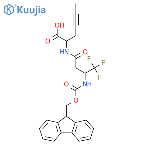 2-3-({(9H-fluoren-9-yl)methoxycarbonyl}amino)-4,4,4-trifluorobutanamidohex-4-ynoic acid structure