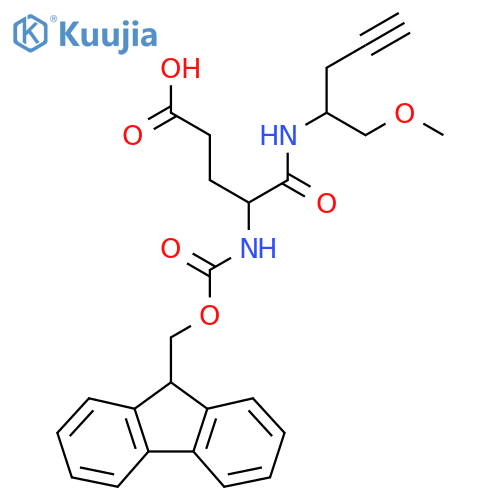 4-({(9H-fluoren-9-yl)methoxycarbonyl}amino)-4-(1-methoxypent-4-yn-2-yl)carbamoylbutanoic acid structure
