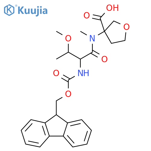 3-2-({(9H-fluoren-9-yl)methoxycarbonyl}amino)-3-methoxy-N-methylbutanamidooxolane-3-carboxylic acid structure