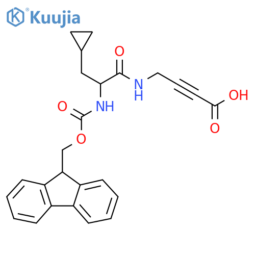 4-3-cyclopropyl-2-({(9H-fluoren-9-yl)methoxycarbonyl}amino)propanamidobut-2-ynoic acid structure