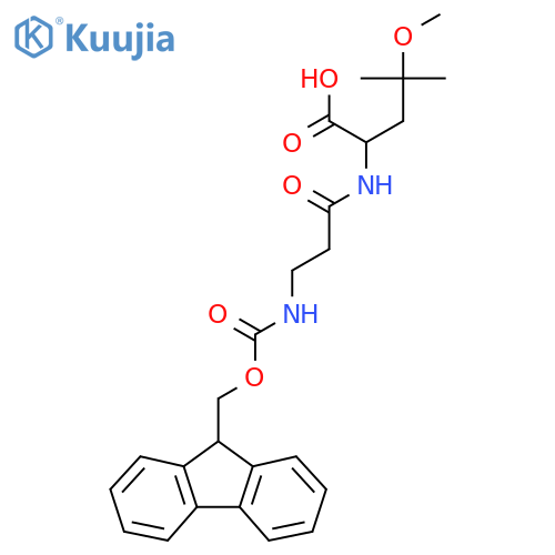 2-3-({(9H-fluoren-9-yl)methoxycarbonyl}amino)propanamido-4-methoxy-4-methylpentanoic acid structure