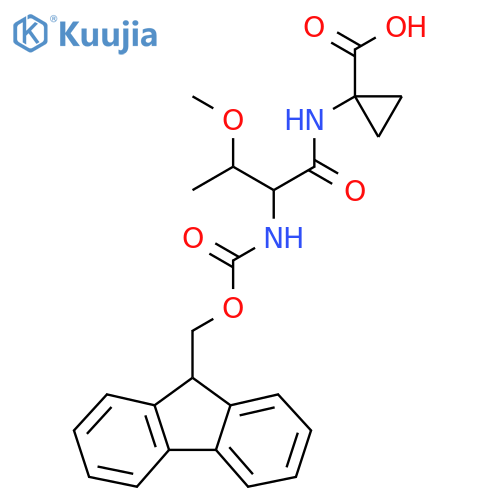 1-2-({(9H-fluoren-9-yl)methoxycarbonyl}amino)-3-methoxybutanamidocyclopropane-1-carboxylic acid structure