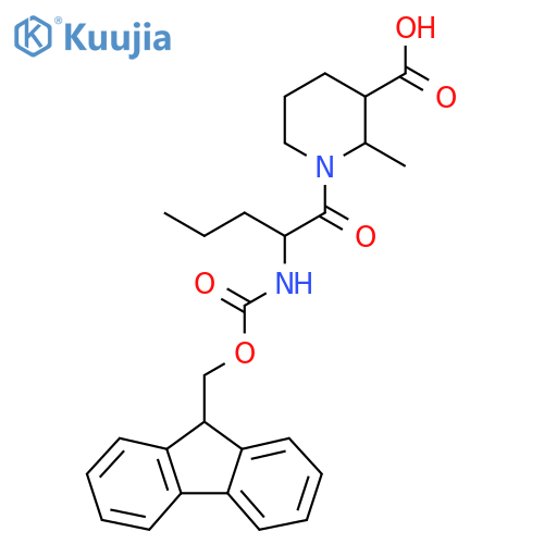 1-2-({(9H-fluoren-9-yl)methoxycarbonyl}amino)pentanoyl-2-methylpiperidine-3-carboxylic acid structure