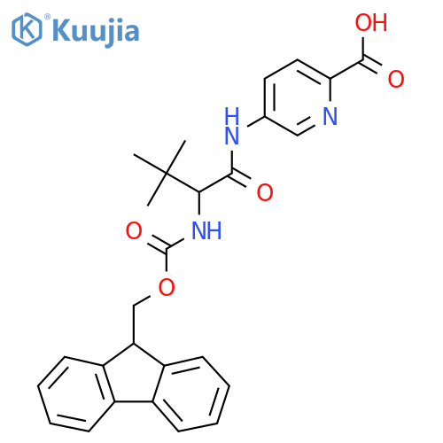 5-[2-({[(9H-fluoren-9-yl)methoxy]carbonyl}amino)-3,3-dimethylbutanamido]pyridine-2-carboxylic acid structure