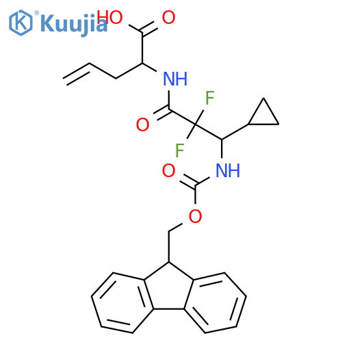 2-3-cyclopropyl-3-({(9H-fluoren-9-yl)methoxycarbonyl}amino)-2,2-difluoropropanamidopent-4-enoic acid structure