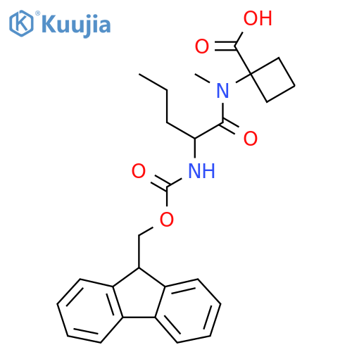 1-2-({(9H-fluoren-9-yl)methoxycarbonyl}amino)-N-methylpentanamidocyclobutane-1-carboxylic acid structure