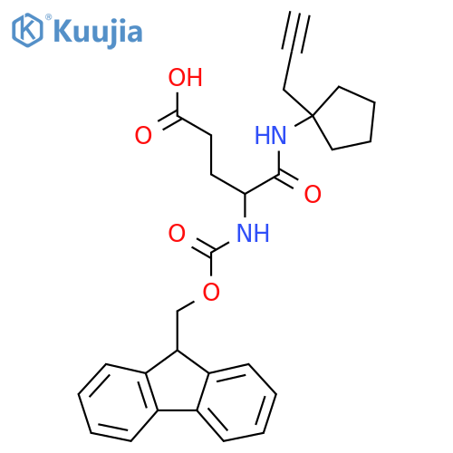 4-({(9H-fluoren-9-yl)methoxycarbonyl}amino)-4-{1-(prop-2-yn-1-yl)cyclopentylcarbamoyl}butanoic acid structure