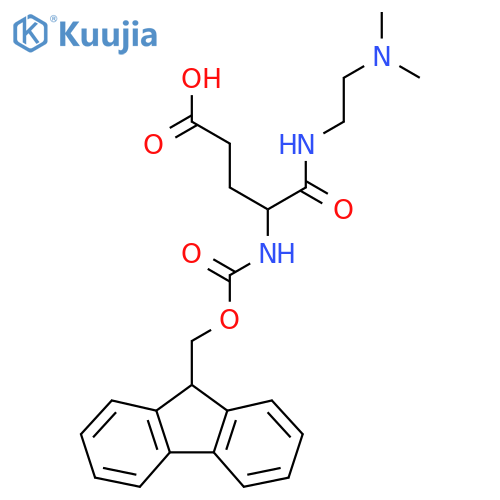 4-{2-(dimethylamino)ethylcarbamoyl}-4-({(9H-fluoren-9-yl)methoxycarbonyl}amino)butanoic acid structure