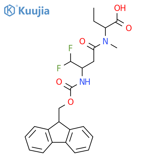 2-3-({(9H-fluoren-9-yl)methoxycarbonyl}amino)-4,4-difluoro-N-methylbutanamidobutanoic acid structure