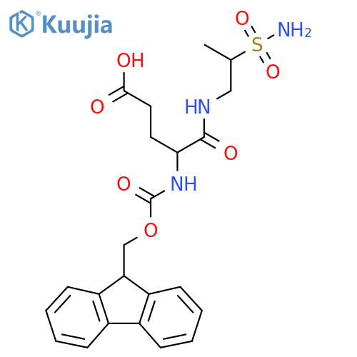 4-({(9H-fluoren-9-yl)methoxycarbonyl}amino)-4-(2-sulfamoylpropyl)carbamoylbutanoic acid structure