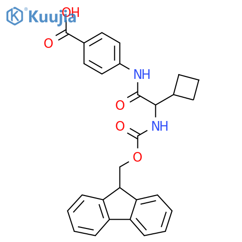4-2-cyclobutyl-2-({(9H-fluoren-9-yl)methoxycarbonyl}amino)acetamidobenzoic acid structure