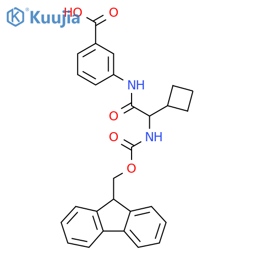 3-2-cyclobutyl-2-({(9H-fluoren-9-yl)methoxycarbonyl}amino)acetamidobenzoic acid structure