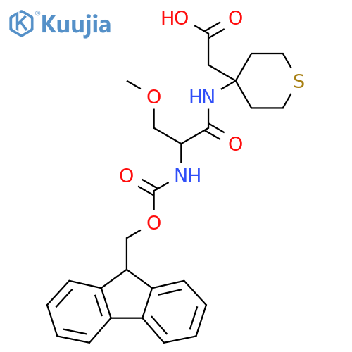 2-{4-2-({(9H-fluoren-9-yl)methoxycarbonyl}amino)-3-methoxypropanamidothian-4-yl}acetic acid structure