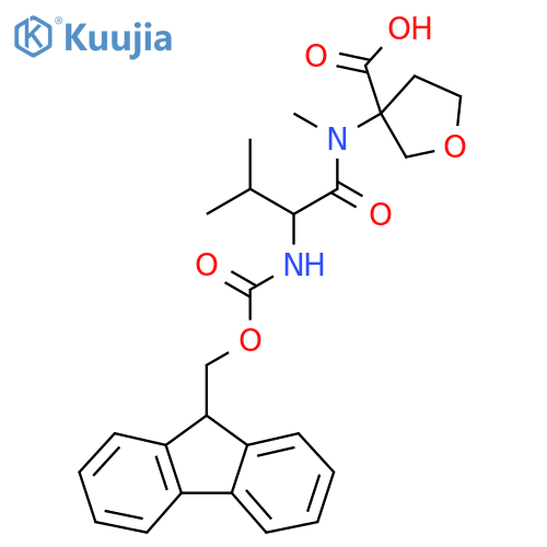 3-2-({(9H-fluoren-9-yl)methoxycarbonyl}amino)-N,3-dimethylbutanamidooxolane-3-carboxylic acid structure