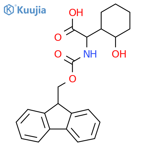 2-({(9H-fluoren-9-yl)methoxycarbonyl}amino)-2-(2-hydroxycyclohexyl)acetic acid structure