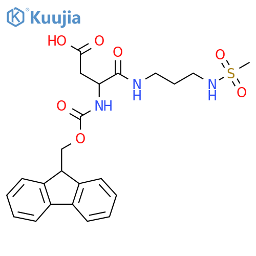 3-({(9H-fluoren-9-yl)methoxycarbonyl}amino)-3-(3-methanesulfonamidopropyl)carbamoylpropanoic acid structure