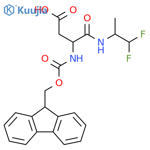 3-(1,1-difluoropropan-2-yl)carbamoyl-3-({(9H-fluoren-9-yl)methoxycarbonyl}amino)propanoic acid structure