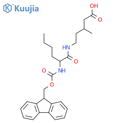5-2-({(9H-fluoren-9-yl)methoxycarbonyl}amino)hexanamido-3-methylpentanoic acid structure
