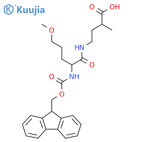 4-2-({(9H-fluoren-9-yl)methoxycarbonyl}amino)-5-methoxypentanamido-2-methylbutanoic acid structure