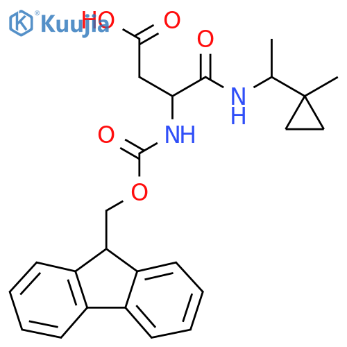 3-({(9H-fluoren-9-yl)methoxycarbonyl}amino)-3-{1-(1-methylcyclopropyl)ethylcarbamoyl}propanoic acid structure