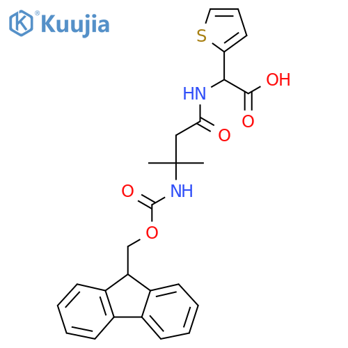 2-3-({(9H-fluoren-9-yl)methoxycarbonyl}amino)-3-methylbutanamido-2-(thiophen-2-yl)acetic acid structure
