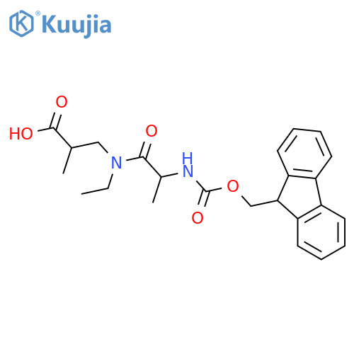 3-N-ethyl-2-({(9H-fluoren-9-yl)methoxycarbonyl}amino)propanamido-2-methylpropanoic acid structure