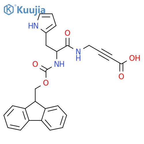 4-2-({(9H-fluoren-9-yl)methoxycarbonyl}amino)-3-(1H-pyrrol-2-yl)propanamidobut-2-ynoic acid structure