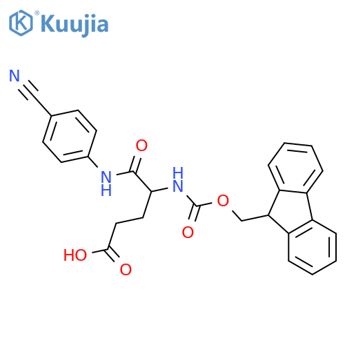 4-(4-cyanophenyl)carbamoyl-4-({(9H-fluoren-9-yl)methoxycarbonyl}amino)butanoic acid structure