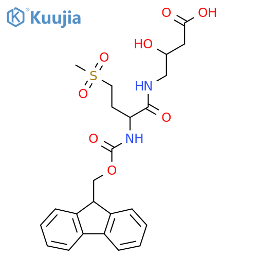 4-2-({(9H-fluoren-9-yl)methoxycarbonyl}amino)-4-methanesulfonylbutanamido-3-hydroxybutanoic acid structure