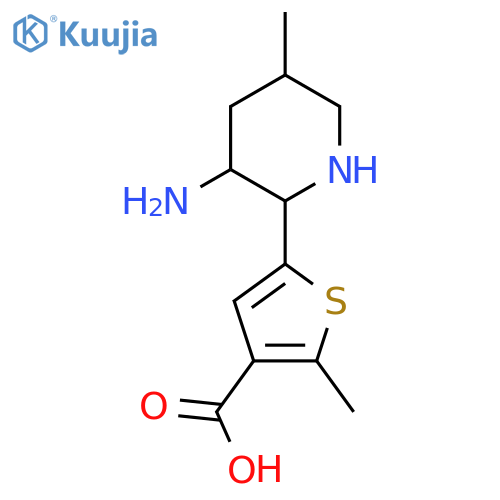 5-(3-amino-5-methylpiperidin-2-yl)-2-methylthiophene-3-carboxylic acid structure