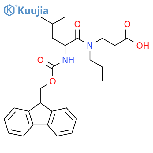 3-2-({(9H-fluoren-9-yl)methoxycarbonyl}amino)-4-methyl-N-propylpentanamidopropanoic acid structure