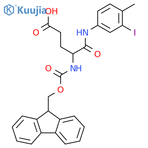 4-({(9H-fluoren-9-yl)methoxycarbonyl}amino)-4-(3-iodo-4-methylphenyl)carbamoylbutanoic acid structure