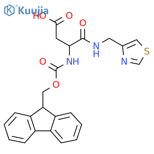 3-({(9H-fluoren-9-yl)methoxycarbonyl}amino)-3-{(1,3-thiazol-4-yl)methylcarbamoyl}propanoic acid structure