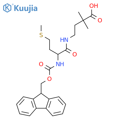 4-2-({(9H-fluoren-9-yl)methoxycarbonyl}amino)-4-(methylsulfanyl)butanamido-2,2-dimethylbutanoic acid structure