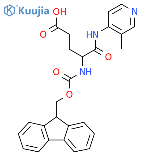 4-({(9H-fluoren-9-yl)methoxycarbonyl}amino)-4-(3-methylpyridin-4-yl)carbamoylbutanoic acid structure