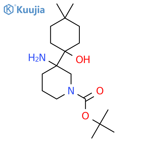 tert-butyl 3-amino-3-(1-hydroxy-4,4-dimethylcyclohexyl)piperidine-1-carboxylate structure