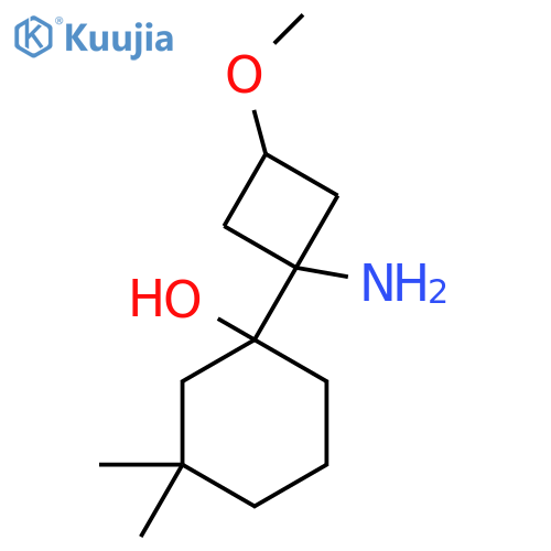 1-(1-amino-3-methoxycyclobutyl)-3,3-dimethylcyclohexan-1-ol structure
