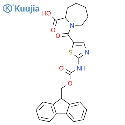1-2-({(9H-fluoren-9-yl)methoxycarbonyl}amino)-1,3-thiazole-5-carbonylazepane-2-carboxylic acid structure