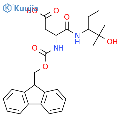 3-({(9H-fluoren-9-yl)methoxycarbonyl}amino)-3-(2-hydroxy-2-methylpentan-3-yl)carbamoylpropanoic acid structure