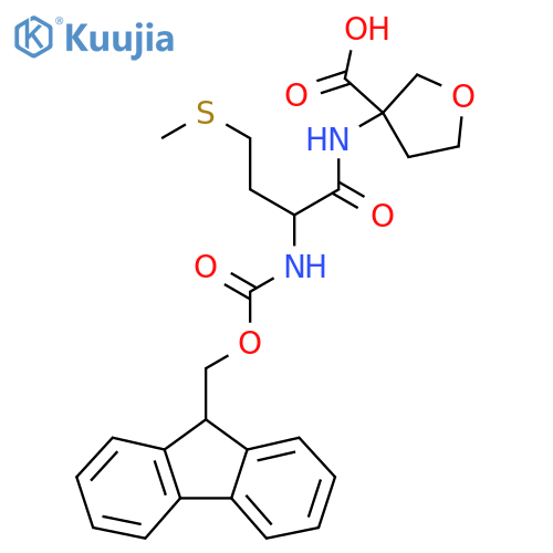 3-2-({(9H-fluoren-9-yl)methoxycarbonyl}amino)-4-(methylsulfanyl)butanamidooxolane-3-carboxylic acid structure
