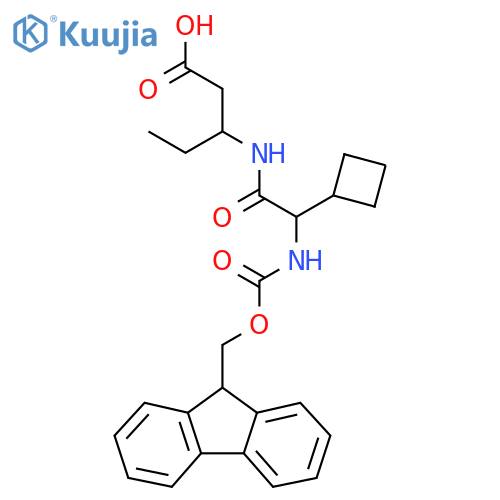 3-2-cyclobutyl-2-({(9H-fluoren-9-yl)methoxycarbonyl}amino)acetamidopentanoic acid structure