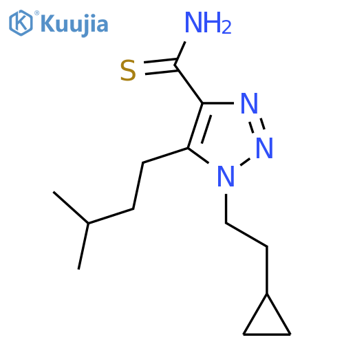 1-(2-cyclopropylethyl)-5-(3-methylbutyl)-1H-1,2,3-triazole-4-carbothioamide structure