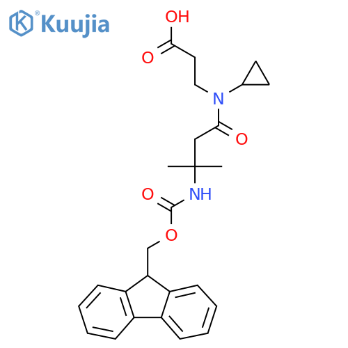 3-N-cyclopropyl-3-({(9H-fluoren-9-yl)methoxycarbonyl}amino)-3-methylbutanamidopropanoic acid structure
