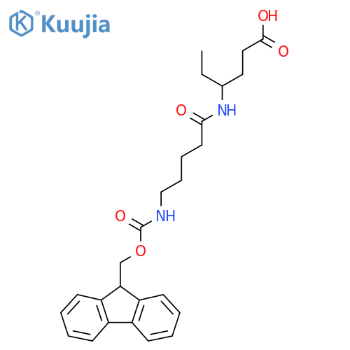 4-5-({(9H-fluoren-9-yl)methoxycarbonyl}amino)pentanamidohexanoic acid structure